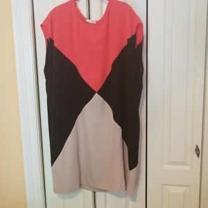 Calvin Klein geometric pattern color block dress